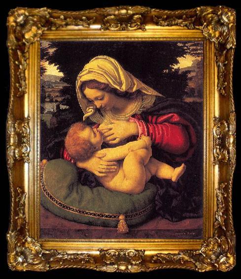 framed  Andrea Solario Madonna of the Green Cushion, ta009-2